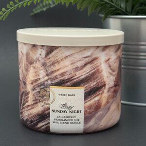 BBW Cozy Sunday Night White Barn Bath & Body Works 3 Wick Candle